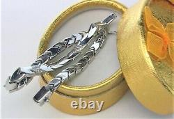 Bracelet de chaîne pour femmes en argent sterling vintage 925 naturel UA ART 7,48 pouces