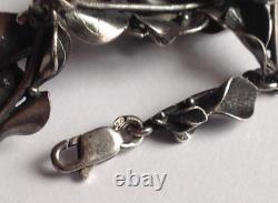 Bracelet de feuilles élégant en argent sterling 925 pour femmes de style vintage 14,32 gr