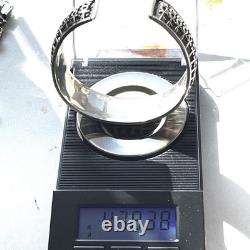 Bracelet de poignet en argent sterling Ankh vintage de style égyptien revival 7,5