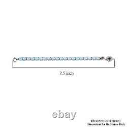 Bracelet de tennis en argent sterling 925 avec Larimar naturel et Moissanite, taille 7.25 ct 20