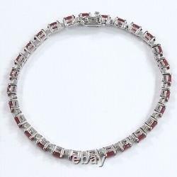 Bracelet de tennis en argent sterling 925 avec rubis rouge naturel pour femmes cadeaux 7 pouces
