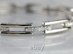 Bracelet de tennis pour dames en argent sterling 925 avec cœur en moissanite vintage de 3 Ct de 7 pouces