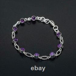 Bracelet en argent améthyste Bracelet en argent sterling 925 Bracelet fait main pour elle