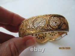 Bracelet en argent doré antique victorien avec citrine