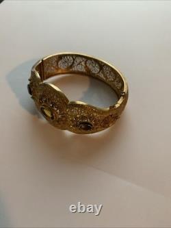 Bracelet en argent doré antique victorien avec citrine