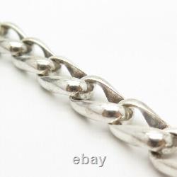 Bracelet en argent sterling 925 Vintage du Mexique avec chaîne câble 7 1/4