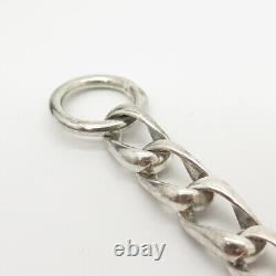 Bracelet en argent sterling 925 Vintage du Mexique avec chaîne câble 7 1/4