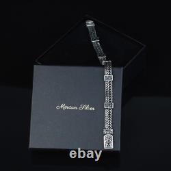 Bracelet en argent sterling Foxtail carré 10MM, bracelet pour homme fait à la main