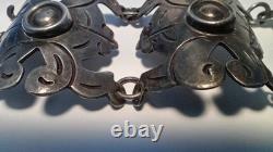 Bracelet en argent sterling mexicain antique vintage en maillons / panneaux TRÈS BEAU