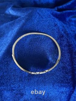 Bracelet en argent sterling vintage avec incrustation de lapis et design d'ailes d'aigle