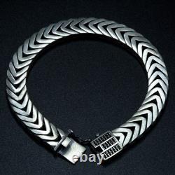 Bracelet en chaîne Franco en argent sterling 925 fait main avec pierre précieuse onyx de 12MM pour homme