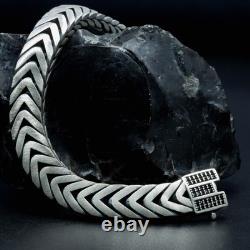 Bracelet en chaîne Franco en argent sterling 925 fait main avec pierre précieuse onyx de 12MM pour homme