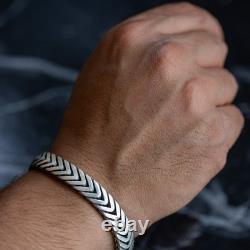 Bracelet en chaîne Franco en argent sterling 925 fait main avec pierre précieuse onyx de 12MM pour homme