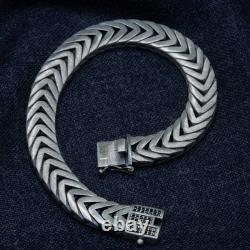 Bracelet en chaîne Franco en argent sterling 925 fait main avec pierre précieuse onyx de 12MM pour homme