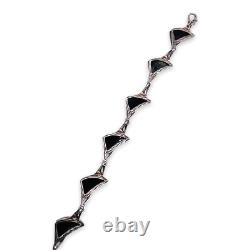 Bracelet en chaîne à maillons en ambre baltique vintage en argent sterling 925 (5636)