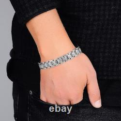 Bracelet en chaîne gravé fait main en argent sterling 925
