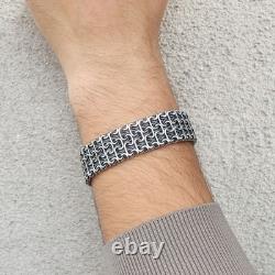 Bracelet en chaîne large et lourde Viking en argent sterling 925 de 20 mm Bracelet en chaîne large et lourde Viking en argent sterling 925 de 20 mm