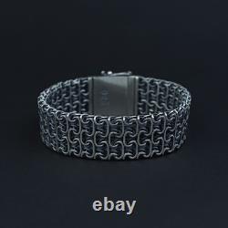 Bracelet en chaîne large et lourde Viking en argent sterling 925 de 20 mm