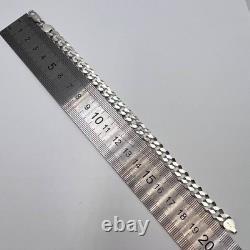 Bracelet en chaîne pour homme en argent sterling 925 vintage Italie maillons à curb