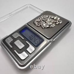 Bracelet en chaîne pour homme en argent sterling 925 vintage Italie maillons à curb