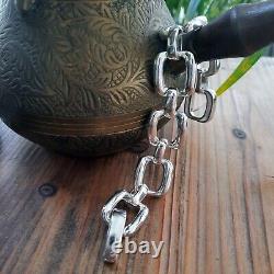 Bracelet en maillons épais en argent sterling 925, Jonc de chaîne épaisse géométrique