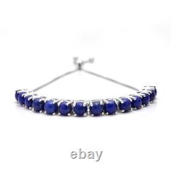 Bracelet en pierre précieuse de lapis-lazuli, bracelet ajustable en argent sterling 925, cadeau