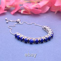 Bracelet en pierre précieuse de lapis-lazuli, bracelet ajustable en argent sterling 925, cadeau