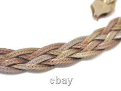 Bracelet et collier en argent sterling vintage à plusieurs brins tressés serpent Italie