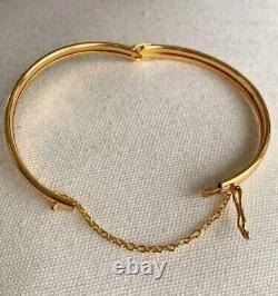 Bracelet jonc Vintage & Estate en or jaune 18K avec maillons de chaîne RARE
