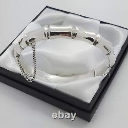 Bracelet jonc articulé en argent sterling 925 de style bambou millésimé 1963