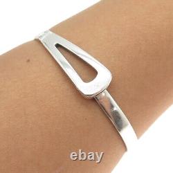 Bracelet jonc articulé moderniste vintage en argent sterling 925 KEISER 7,5