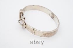 Bracelet jonc en argent sterling 925 avec boucle de ceinture vintage 7.25