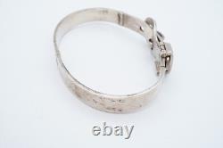Bracelet jonc en argent sterling 925 avec boucle de ceinture vintage 7.25
