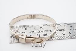 Bracelet jonc en argent sterling 925 avec boucle de ceinture vintage 7.25