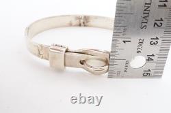 Bracelet jonc en argent sterling 925 avec boucle de ceinture vintage 7.25