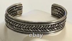 Bracelet jonc en argent sterling amérindien VTG avec insert en design torsadé