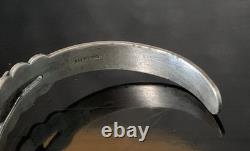 Bracelet jonc en argent sterling avec turquoise Thunderbird de l'époque Fred Harvey vintage