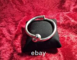 Bracelet jonc en argent sterling mexicain vintage à charnière ajustable de 14,2 g