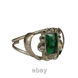 Bracelet jonc en argent sterling turquoise Navajo antique vintage de 19,4 g