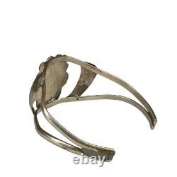 Bracelet jonc en argent sterling turquoise Navajo antique vintage de 19,4 g