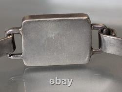 Bracelet jonc moderne en argent sterling 925 vintage du Mexique avec œil de chat vert 19g