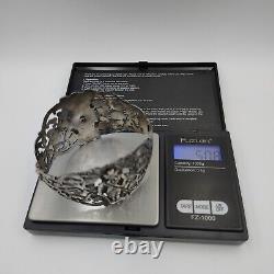 Bracelet large Vintage RH en argent sterling 925 repoussée avec figures d'hommes et de femmes 6,5