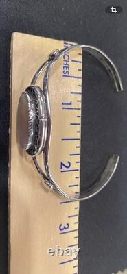 Bracelet manchette en argent sterling MOP Navajo amérindien vintage non signé