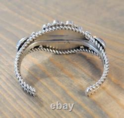 Bracelet manchette en argent sterling Navajo vintage avec plusieurs pierres précieuses signé JL Jones Latome