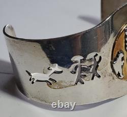 Bracelet manchette en argent sterling SW vintage ovale fait à la main - FABRIQUÉ AU MEXIQUE
