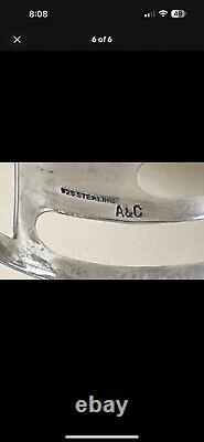 Bracelet manchette moderniste en argent sterling 925 ancien A&C fabriqué à la main en Norvège