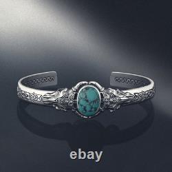 Bracelet pour hommes en turquoise vintage en argent sterling 925, cadeau d'anniversaire pour lui
