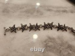 Bracelet vintage en argent sterling 925 solide avec fermoir en étoile de mer