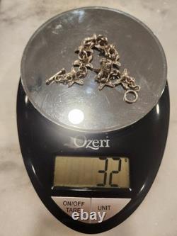 Bracelet vintage en argent sterling 925 solide avec fermoir en étoile de mer