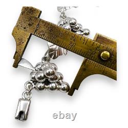 Bracelet vintage en argent sterling de Taxco, Mexique, avec liens en forme de feuilles de vigne - 7,5 - 0956